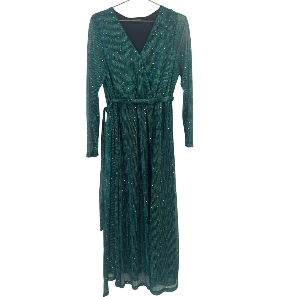 BloomChic Emerald Green Sequin Sparkle Long Sleeve Dress 14/16